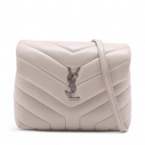 Saint Laurent Paris Loulou Leather Shoulder Bag White